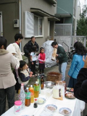 ご近所さん呼んでの餅つき大会