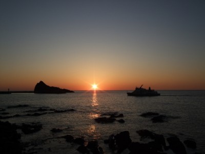 知床の夕日。