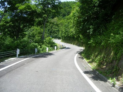 こんな感じのコーナーが延々。<br />対向車もほとんどなく、来ても早めに気がつくので安心。<br />　