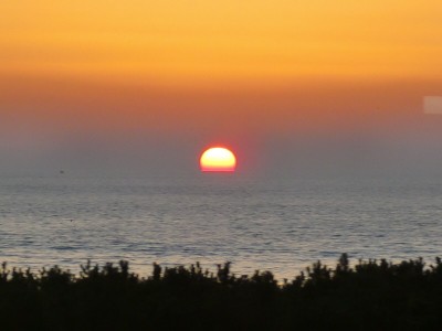 太古の湯から見た夕日