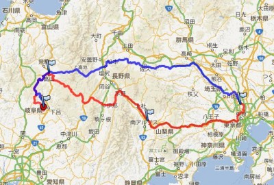 今回の軌跡。８２０キロでした。<br />　